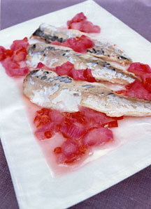 Mackerel and rhubarb