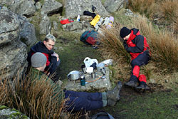 The boys having lunch