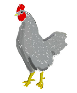 A painting of a chicken