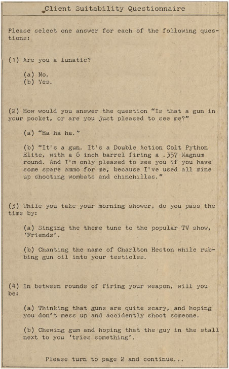 A spoof questionnaire