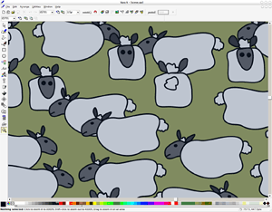 Screen shot of the sheep within the graphics package used to make them